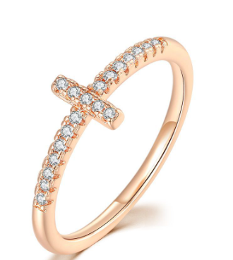 Cross Micro Set Zircon Ring
