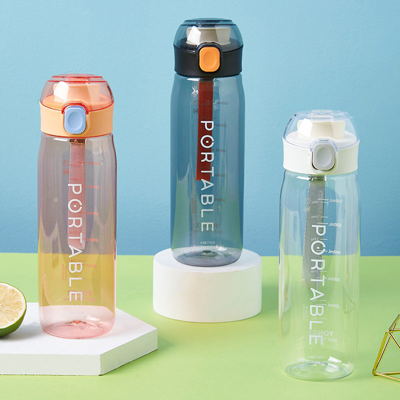 One-Touch Pop-Up Portable Sports Water Bottle
