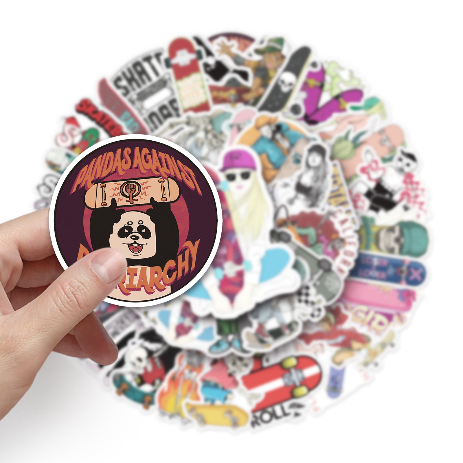 50 PCS Waterproof Cartoon Skateboard Graffiti Stickers