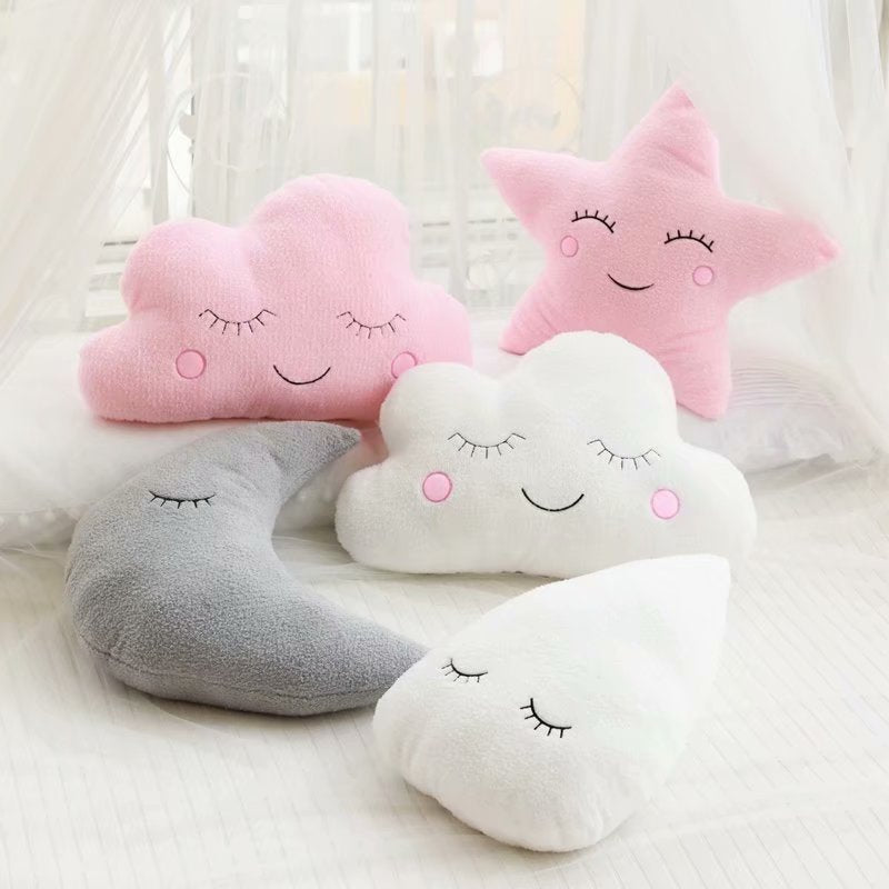 Plush Moon Star Cloud Raindrop Baby Pillow Decor