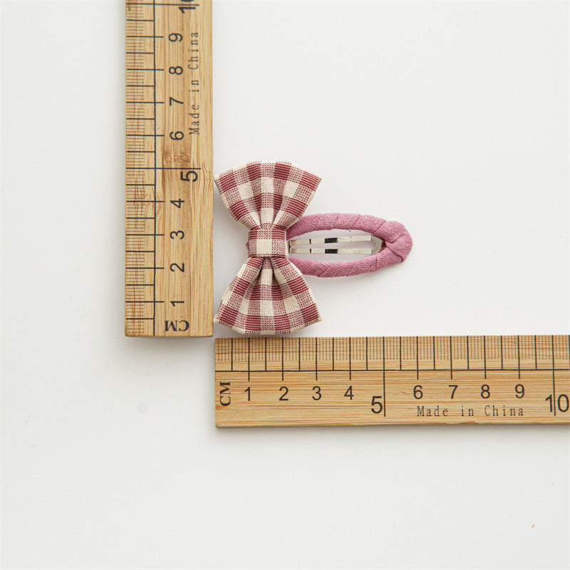 Summer Bowknot Plaid Hairpin Accessories for Girls