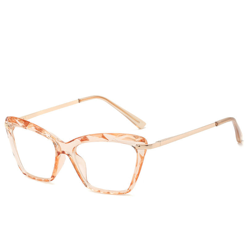 Vintage Transparent Crystal Cat Eye Glasses Frame