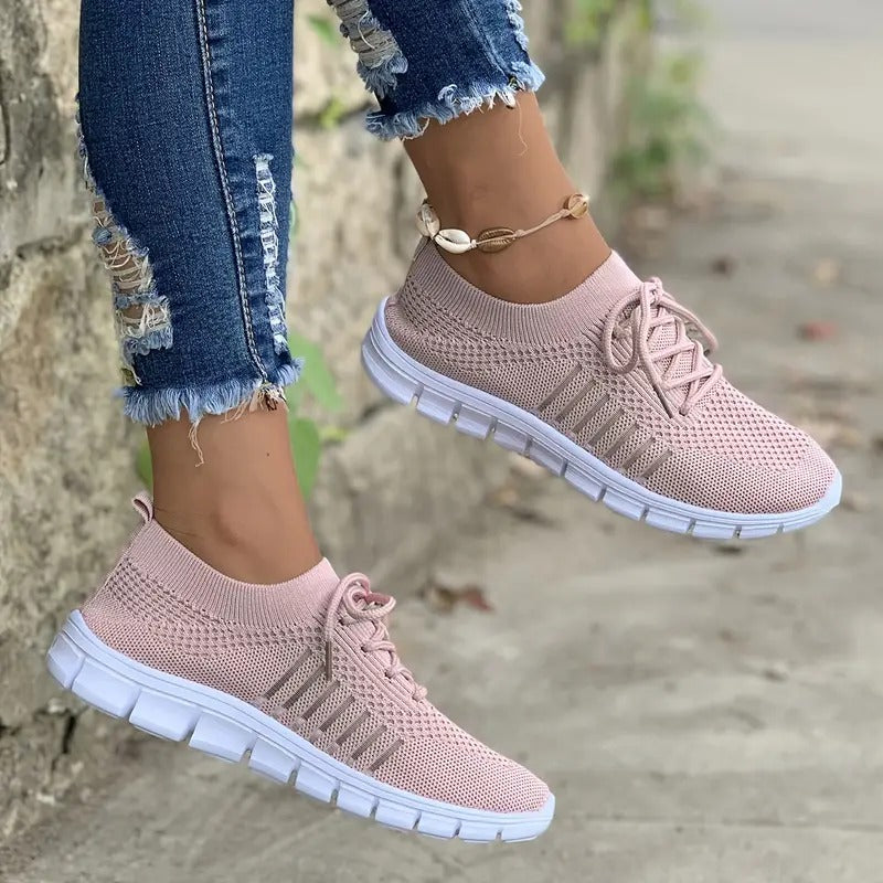 Women's Breathable Fly Woven Casual Sneakers