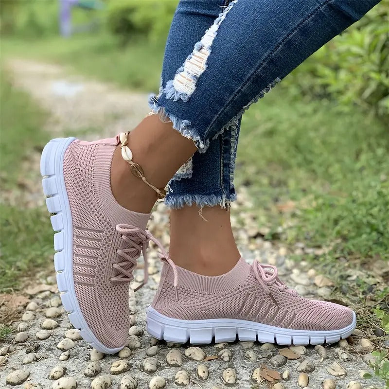 Women's Breathable Fly Woven Casual Sneakers