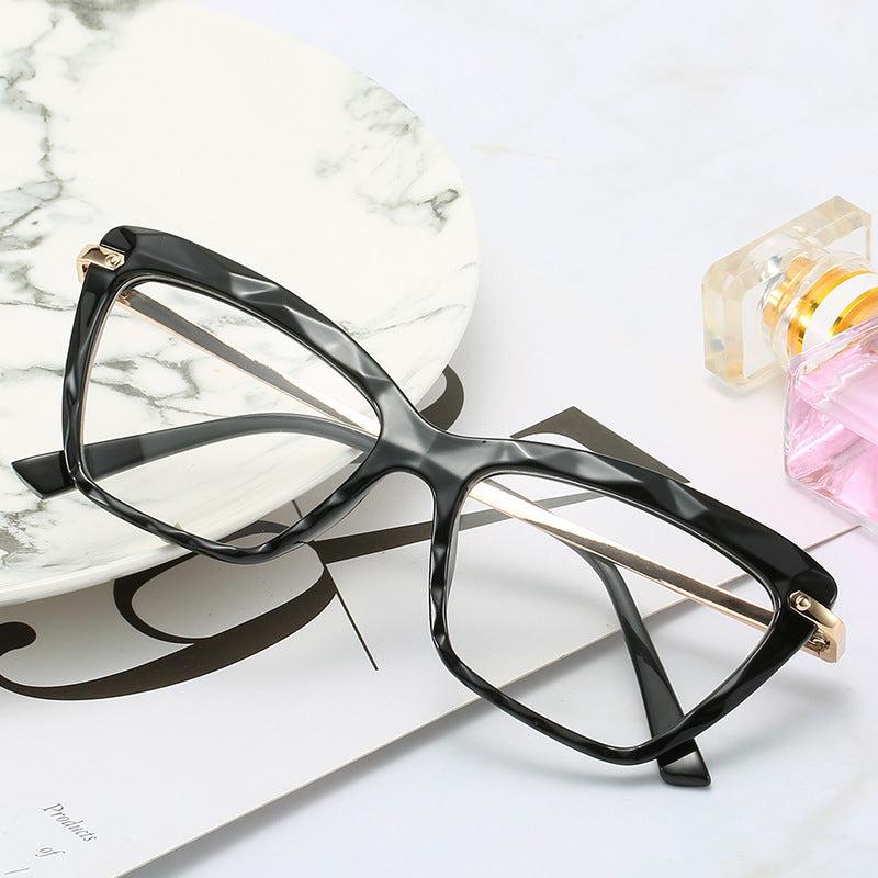 Vintage Transparent Crystal Cat Eye Glasses Frame