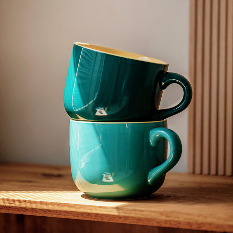 Microwaveable Large Capacity Ceramic Oatmeal Mug