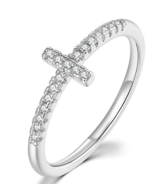 Cross Micro Set Zircon Ring