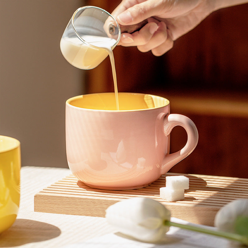 Microwaveable Large Capacity Ceramic Oatmeal Mug