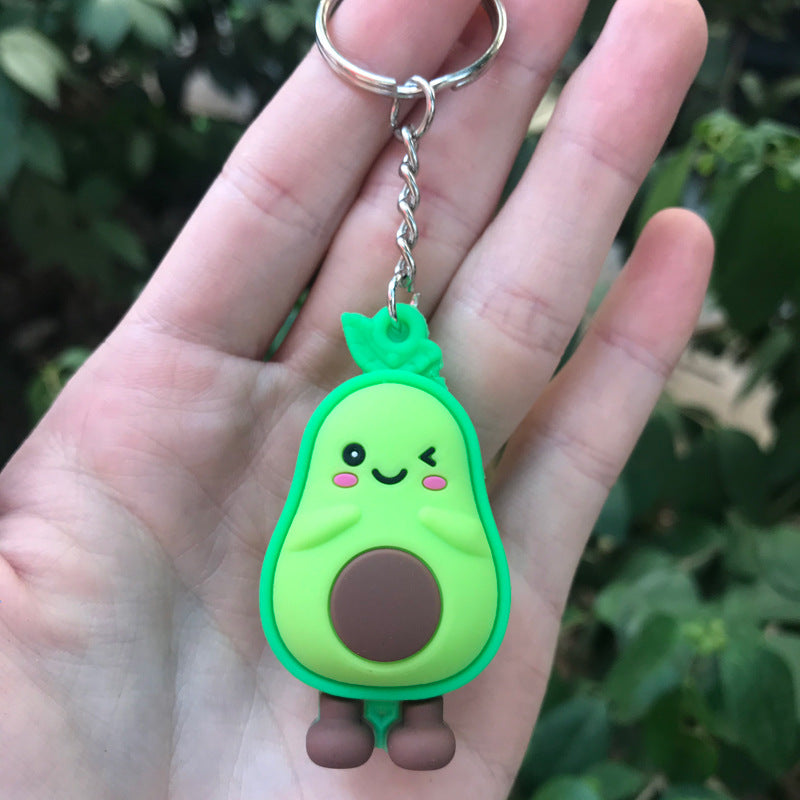 3D Avocado Heart Keychain for Girls' Bags and Purses
