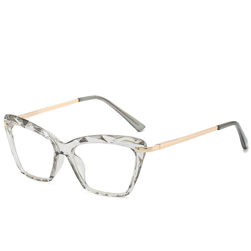 Vintage Transparent Crystal Cat Eye Glasses Frame