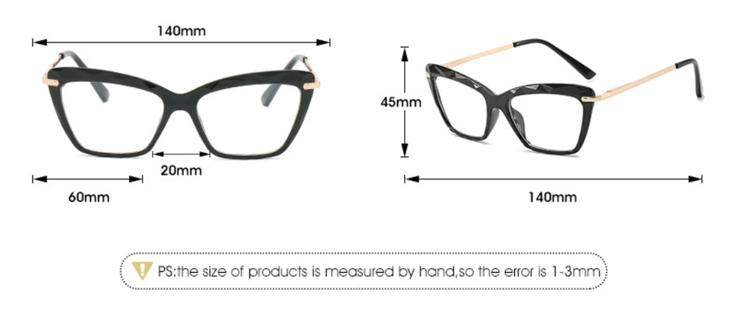 Vintage Transparent Crystal Cat Eye Glasses Frame