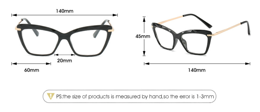 Vintage Transparent Crystal Cat Eye Glasses Frame