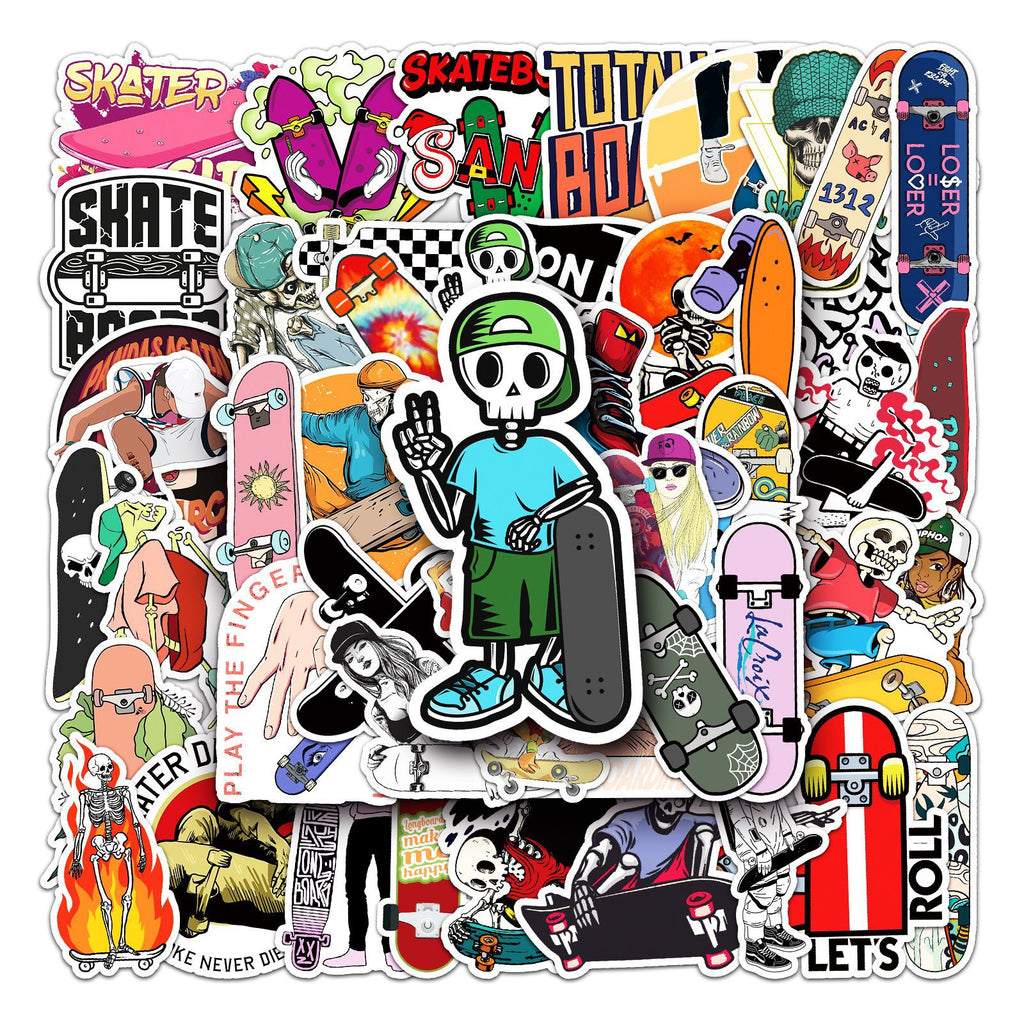 50 PCS Waterproof Cartoon Skateboard Graffiti Stickers
