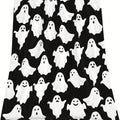 Ghost Figure Flannel Printed Blanket for Halloween Decor