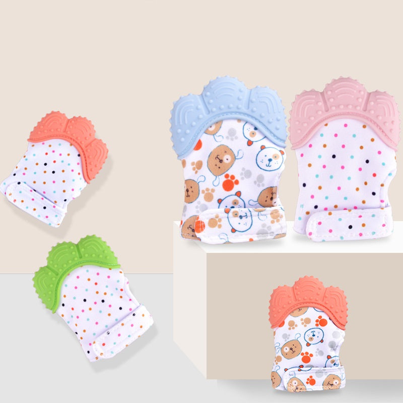 Silicone Teething Gloves with Sound for Babies
