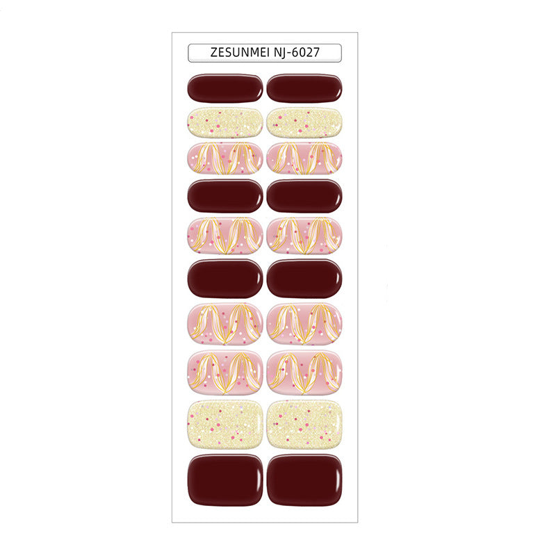 Candy Color UV Semi-Cured Nail Art Stickers