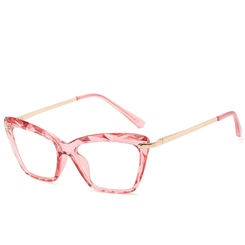 Vintage Transparent Crystal Cat Eye Glasses Frame