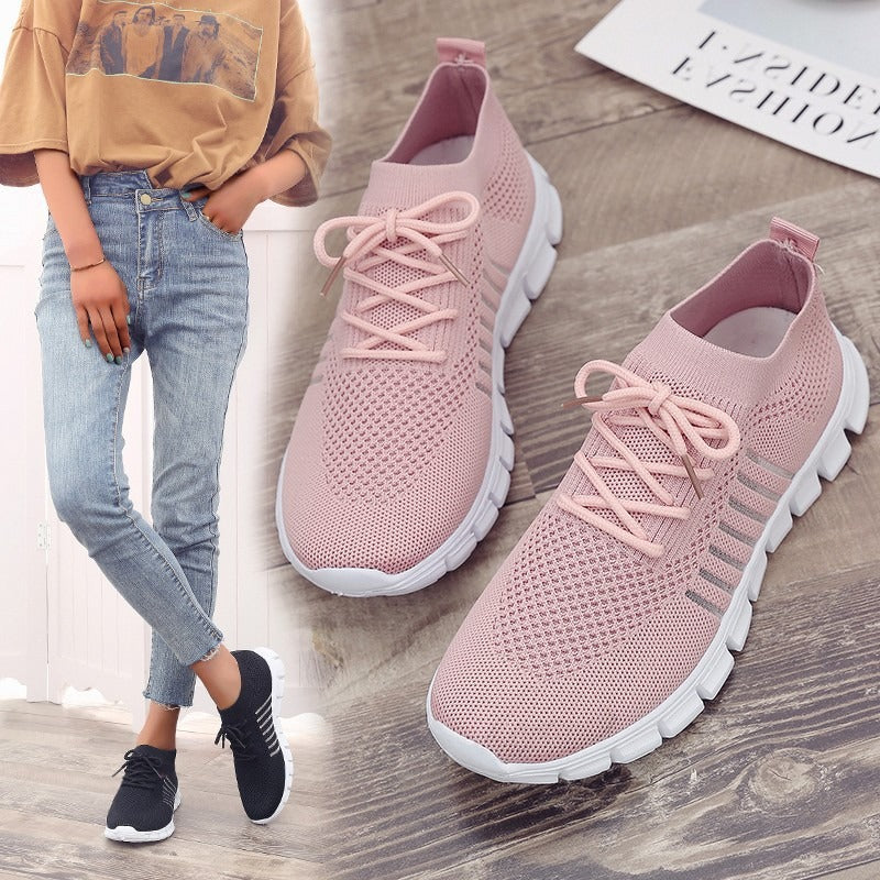 Women's Breathable Fly Woven Casual Sneakers