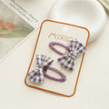 Summer Bowknot Plaid Hairpin Accessories for Girls