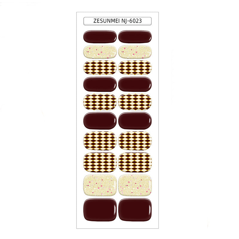 Candy Color UV Semi-Cured Nail Art Stickers