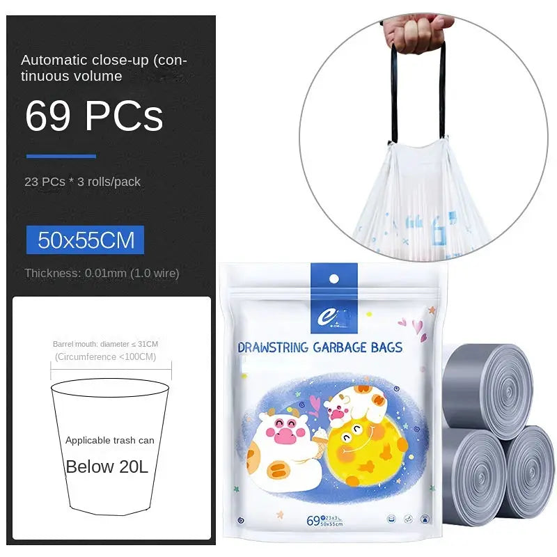 69pcs Drawstring Garbage Bags (Trash Bags)