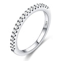 Simple Single Row Zircon Inlaid Diamond Ring