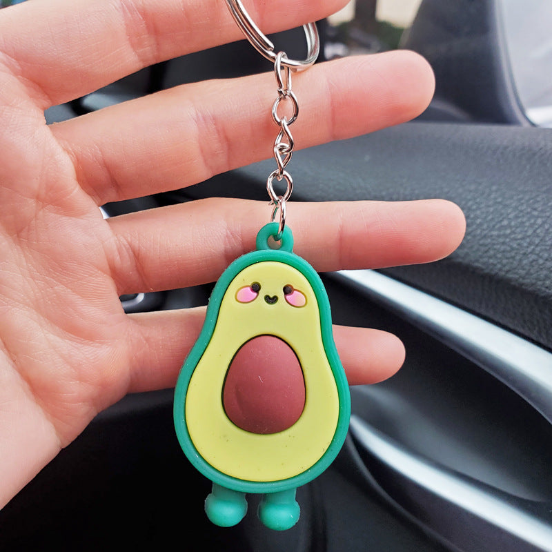 3D Avocado Heart Keychain for Girls' Bags and Purses